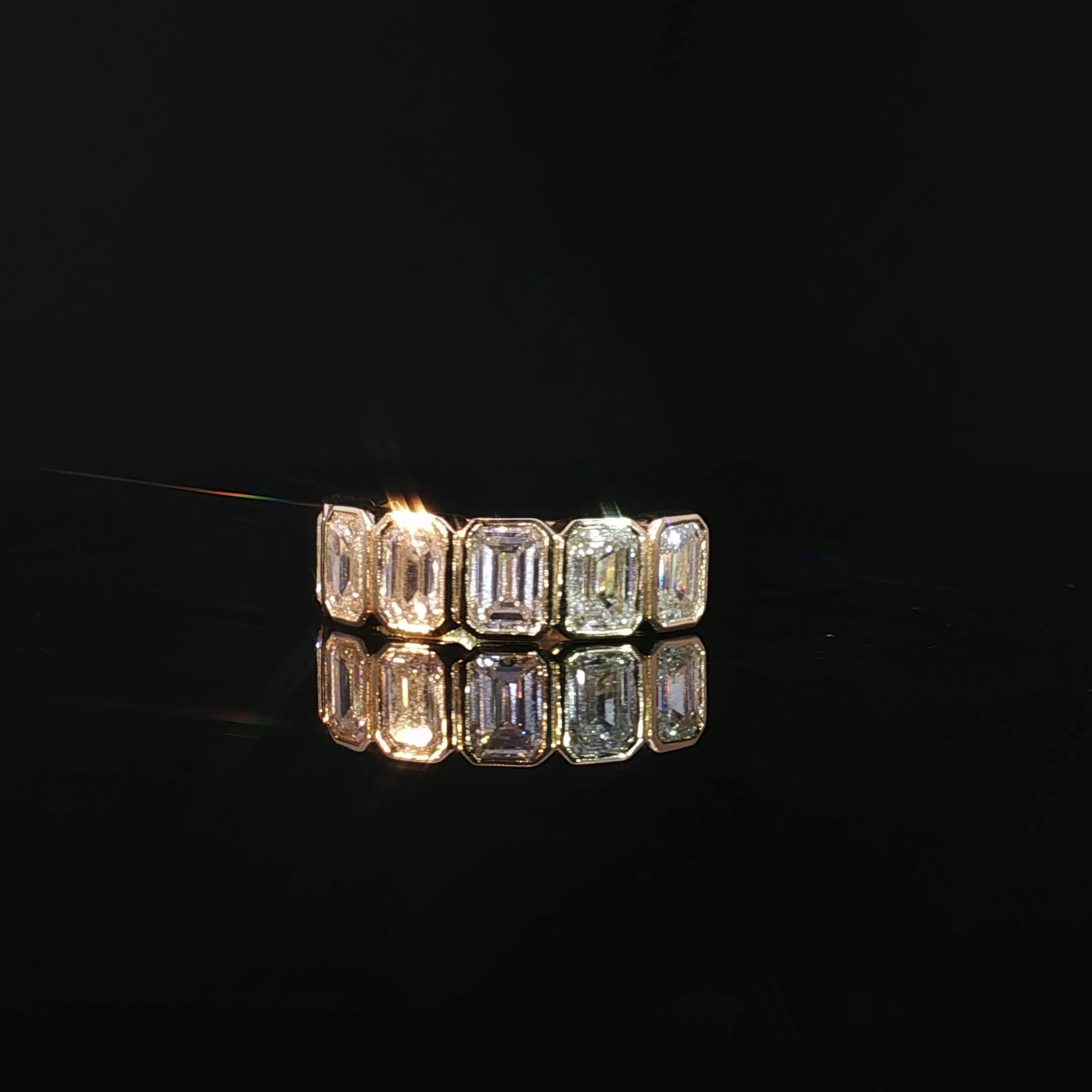 Half Bezel Emerald Cut Eternity Band with 3.60 CTW - Image 3