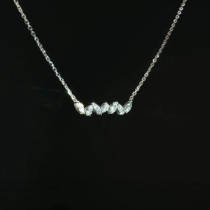 14K White Gold Marquise & Pear Diamond Necklace