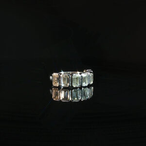 14K Gold Emerald Cut Half Band with 3.46 CTW Diamonds