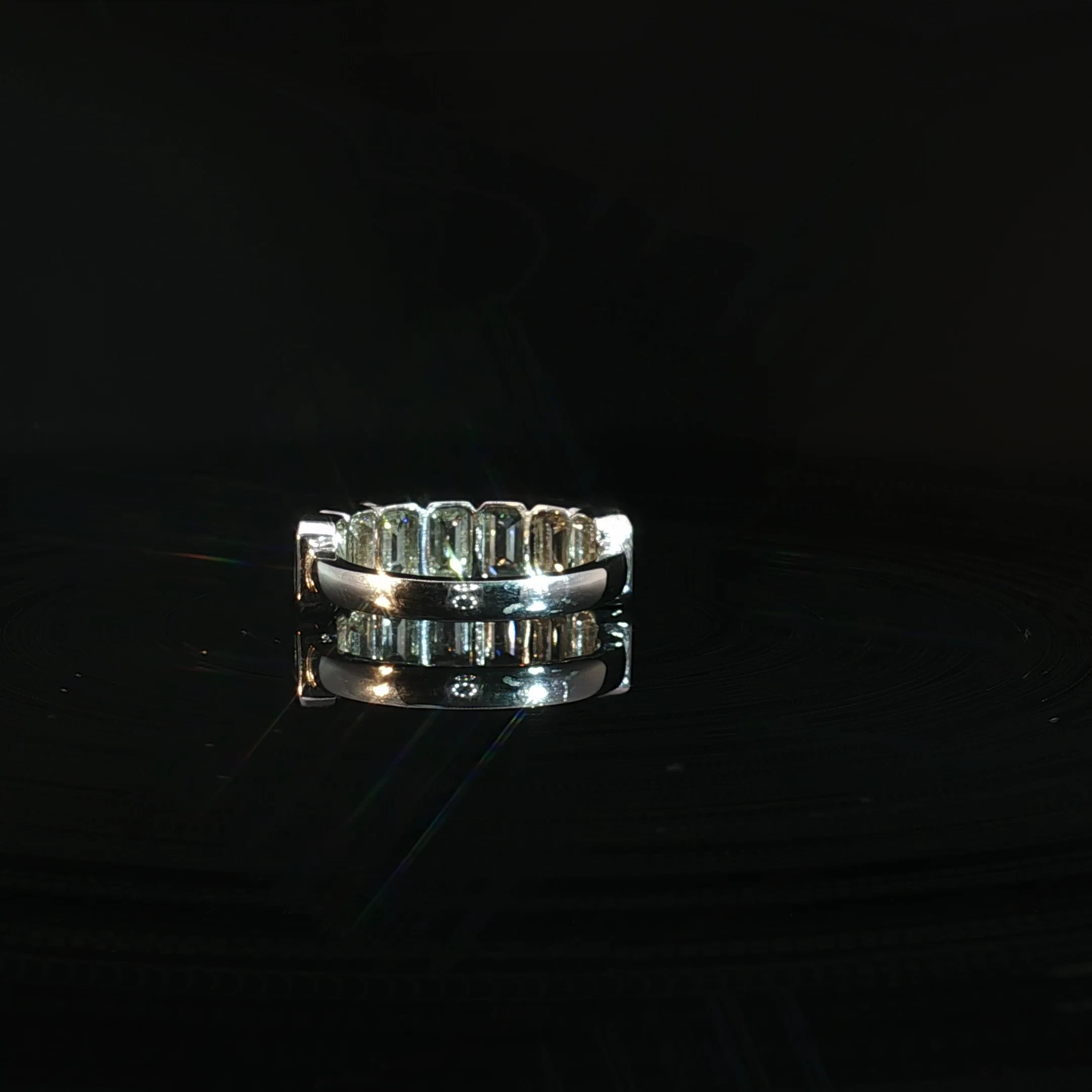 14K Gold Emerald Cut Half Band with 3.46 CTW Diamonds - Image 2