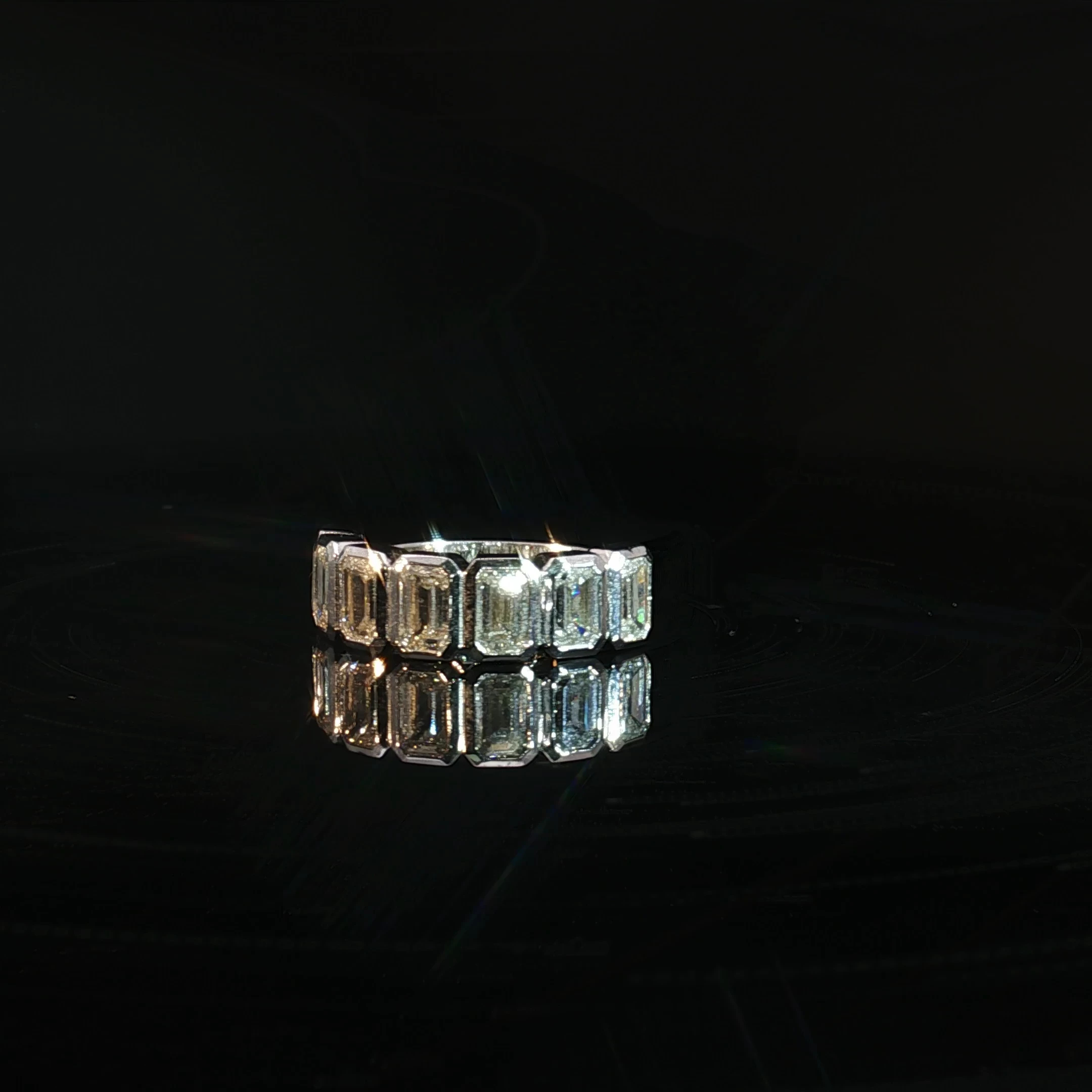 14K Gold Emerald Cut Half Band with 3.46 CTW Diamonds - Image 3