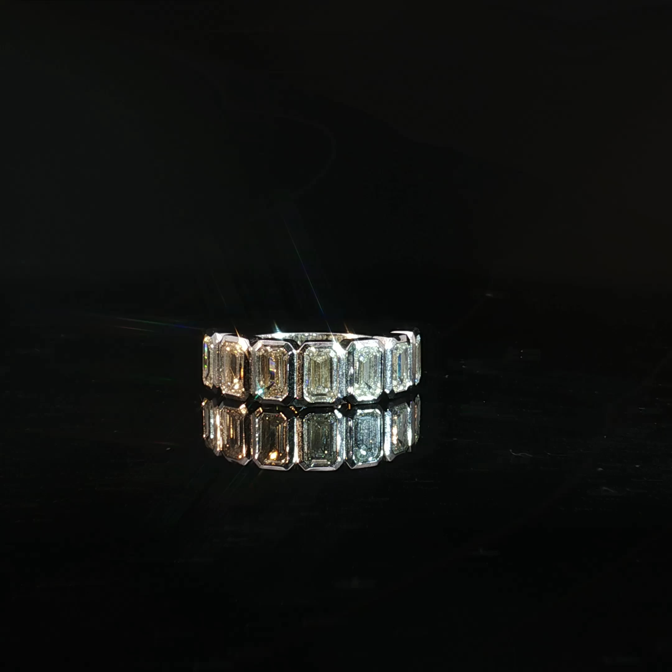 14K Gold Emerald Cut Half Band with 3.46 CTW Diamonds - Image 4