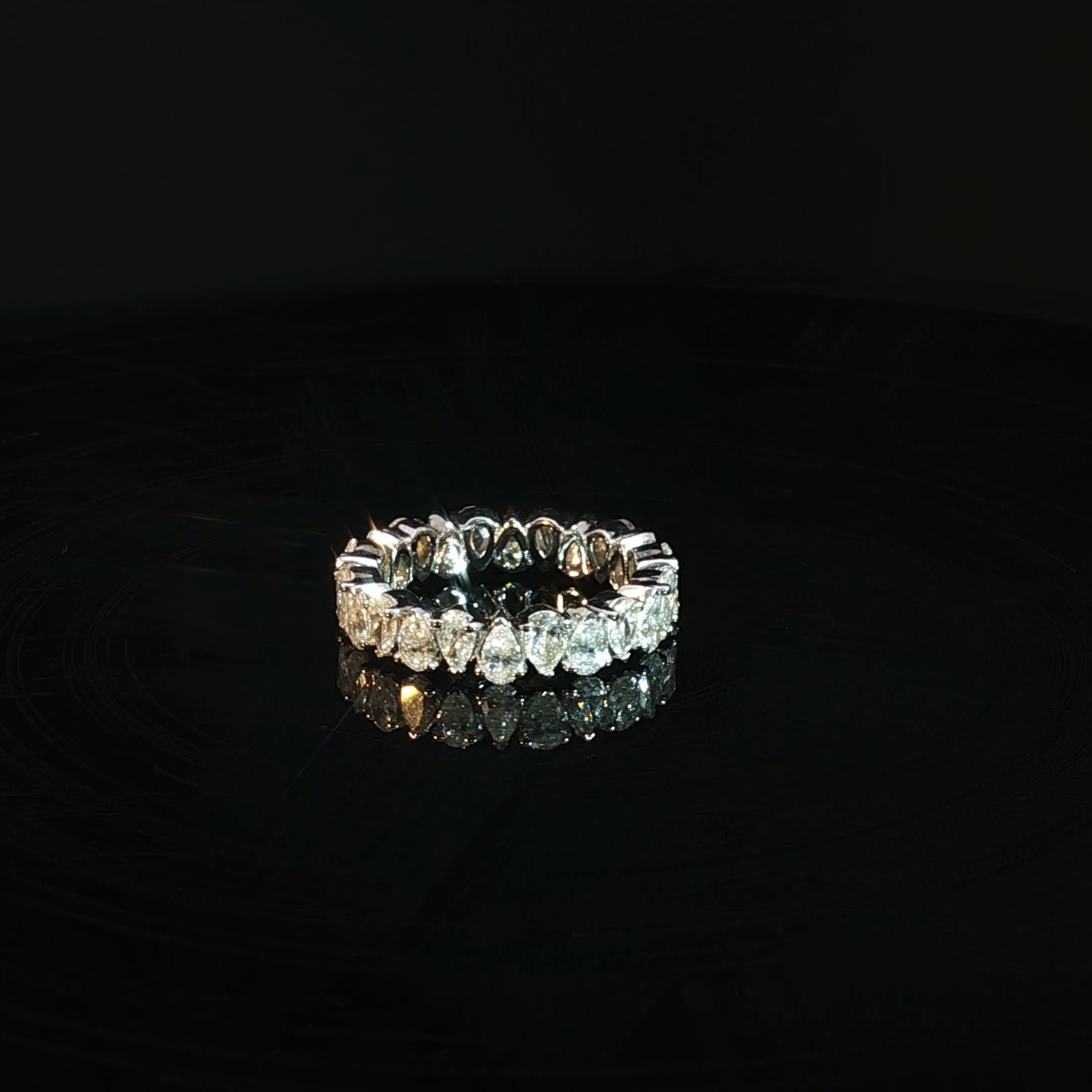 14K Gold Pear Cut Eternity Band with 2.1CT Diamonds - Image 2