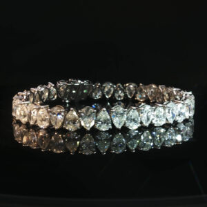 14K White Gold Pear Shape Diamond Tennis Bracelet