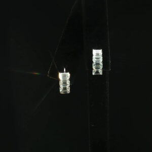 Emerald Cut Lab Grown Diamond Hoop Earrings with 1.70 CTW