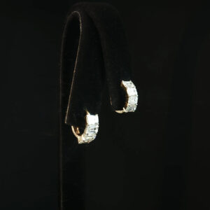 Emerald Cut Lab-Grown Diamond Hoop Earrings with 1.69 CTW