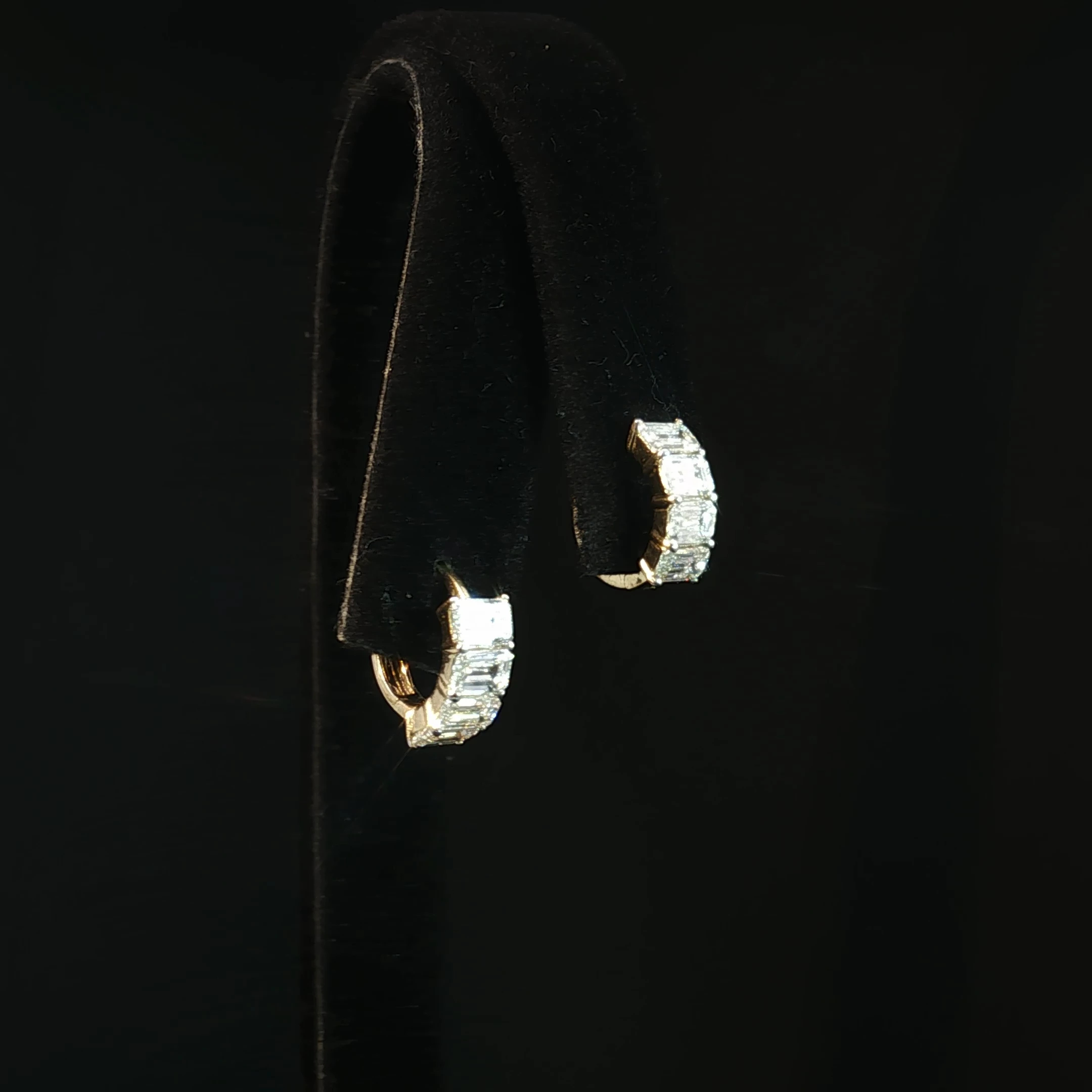 Emerald Cut Lab-Grown Diamond Hoop Earrings with 1.69 CTW