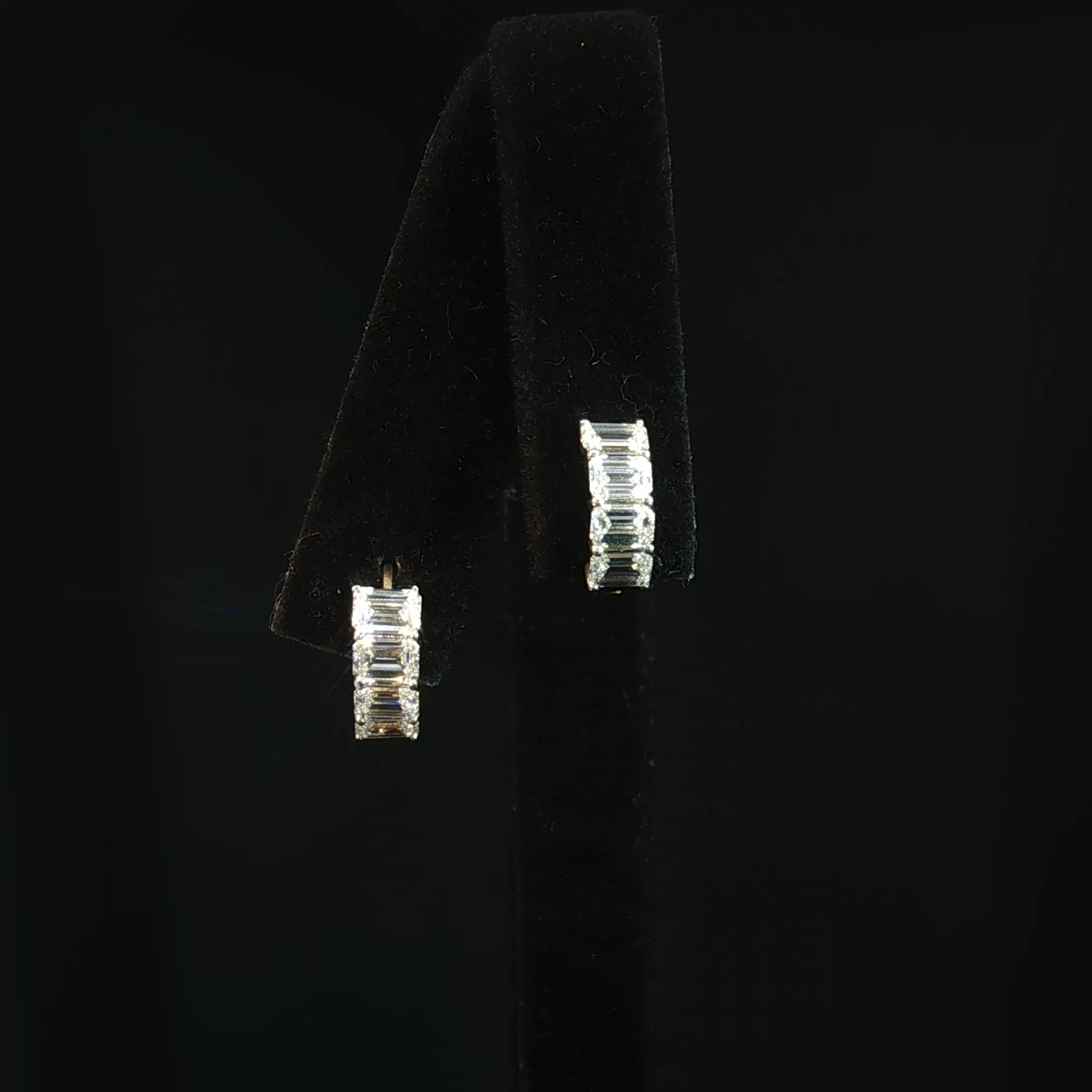 Emerald Cut Lab-Grown Diamond Hoop Earrings with 1.69 CTW - Image 4