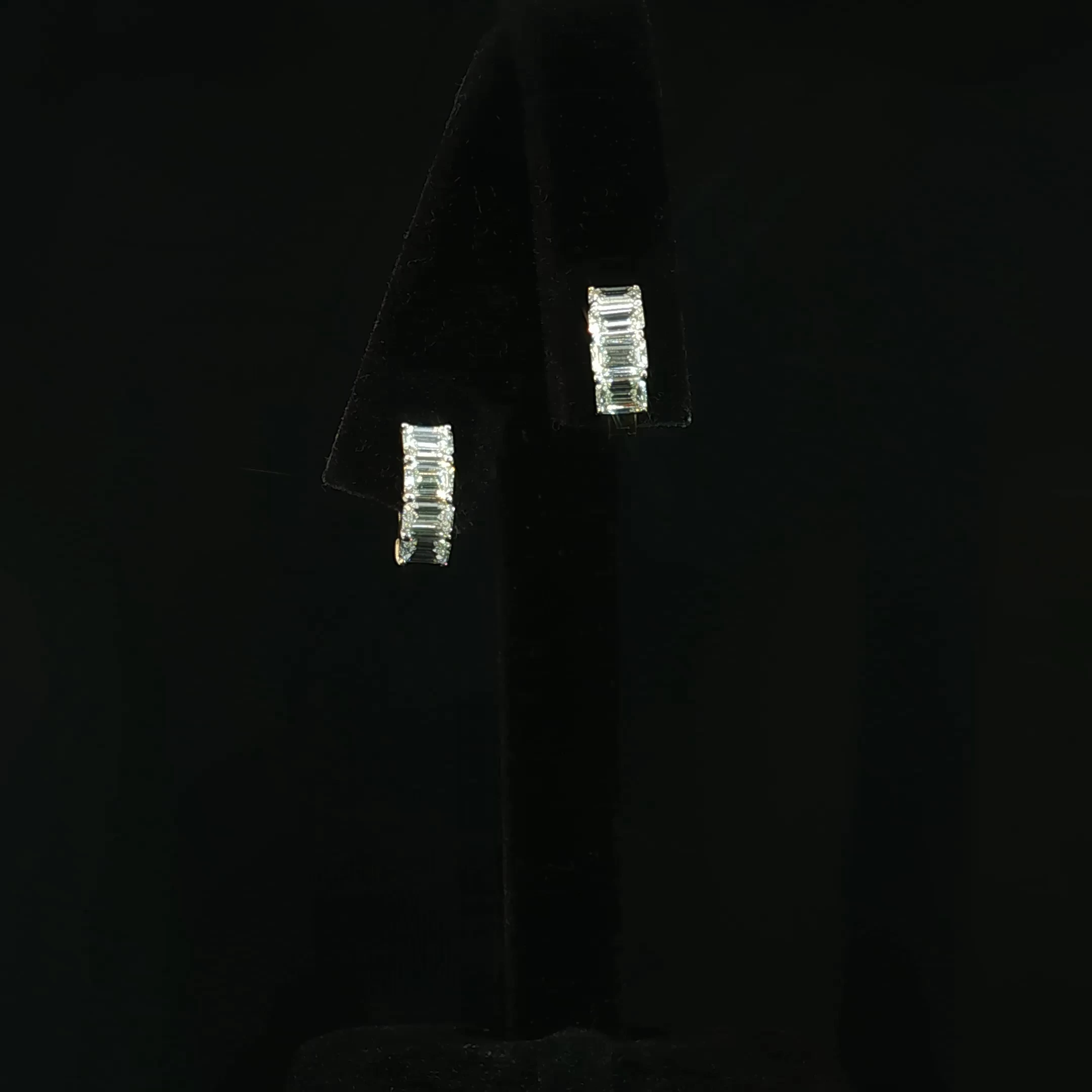 Emerald Cut Lab-Grown Diamond Hoop Earrings with 1.69 CTW - Image 9