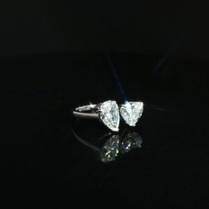 14K Heart & Pear Engagement Ring with 3.03CT Diamonds