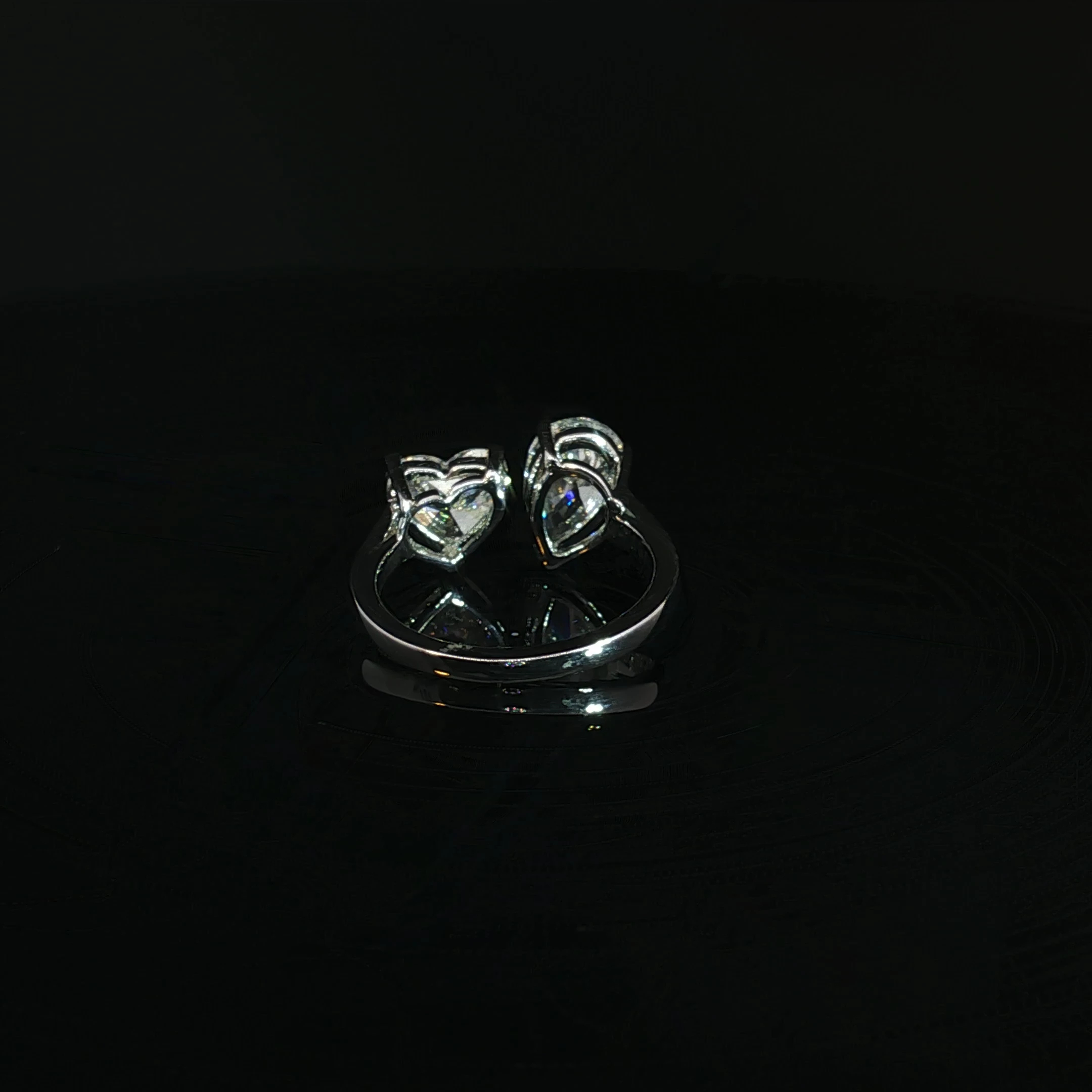 14K Heart & Pear Engagement Ring with 3.03CT Diamonds - Image 2