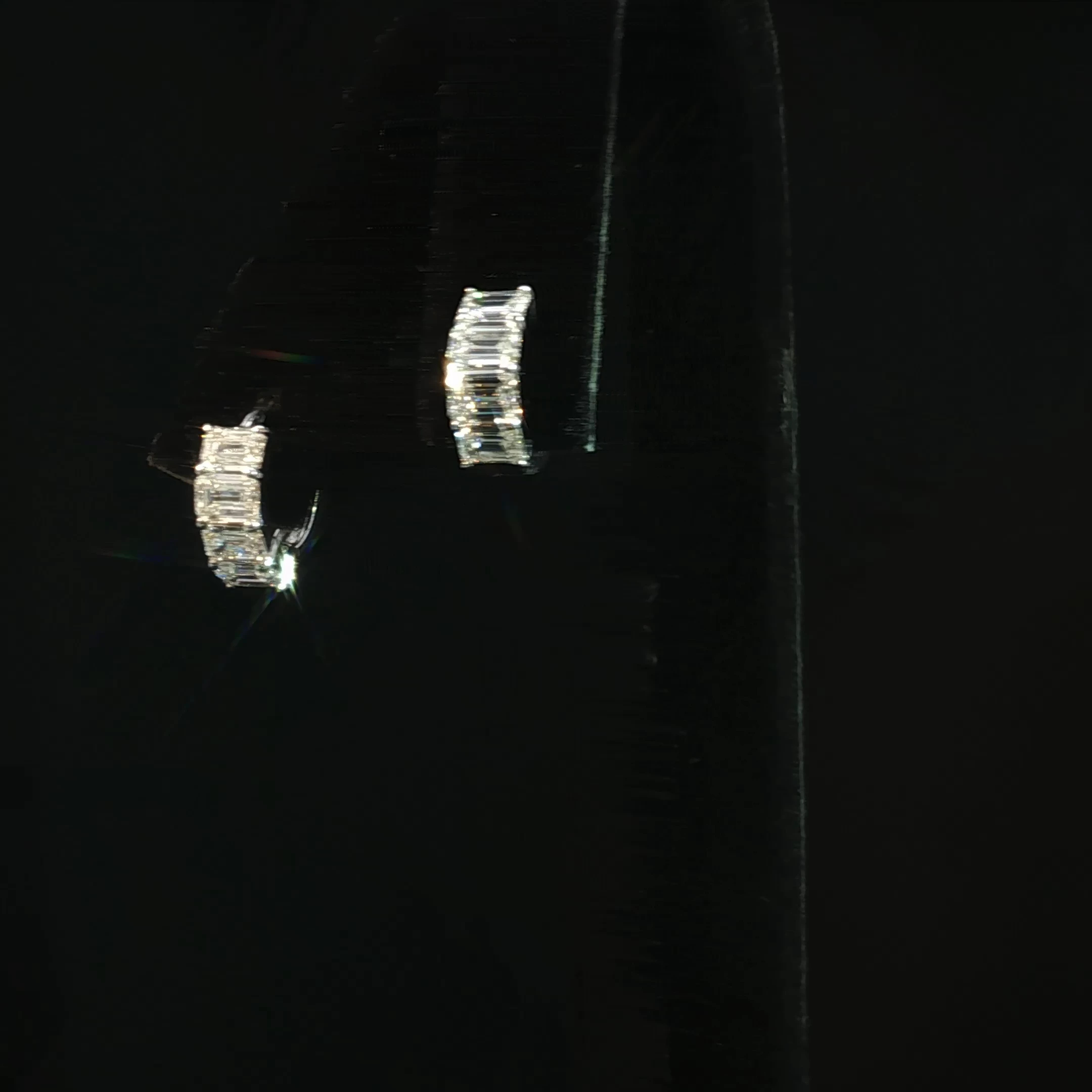 Emerald Cut Lab Grown Diamond Hoop Earrings with 1.70 CTW - Image 2