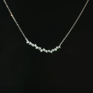 14K White Gold Dainty Diamond Necklace