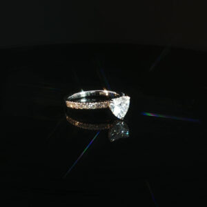 14K Gold Heart Cut Engagement Ring with 1.51CT Diamonds