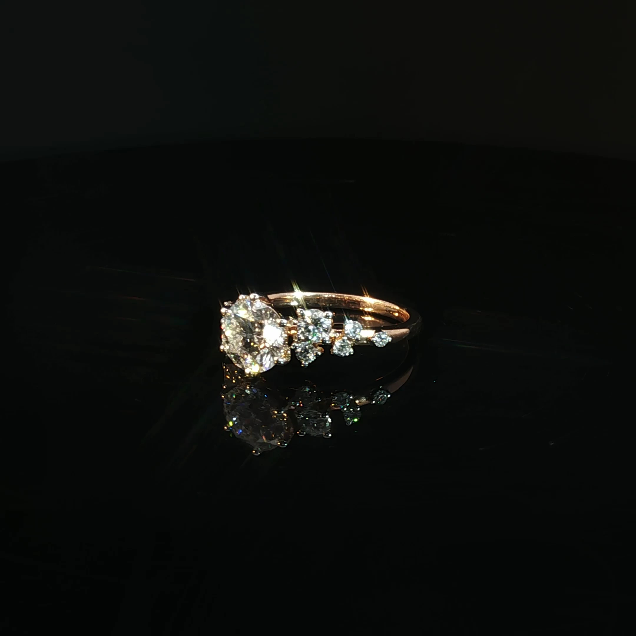 Round Cluster Engagement Ring with 2.06CT Diamonds - Image 3
