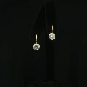 Round Solitaire Drop Lab Grown Diamond Hoop Earrings with 1.46 CTW