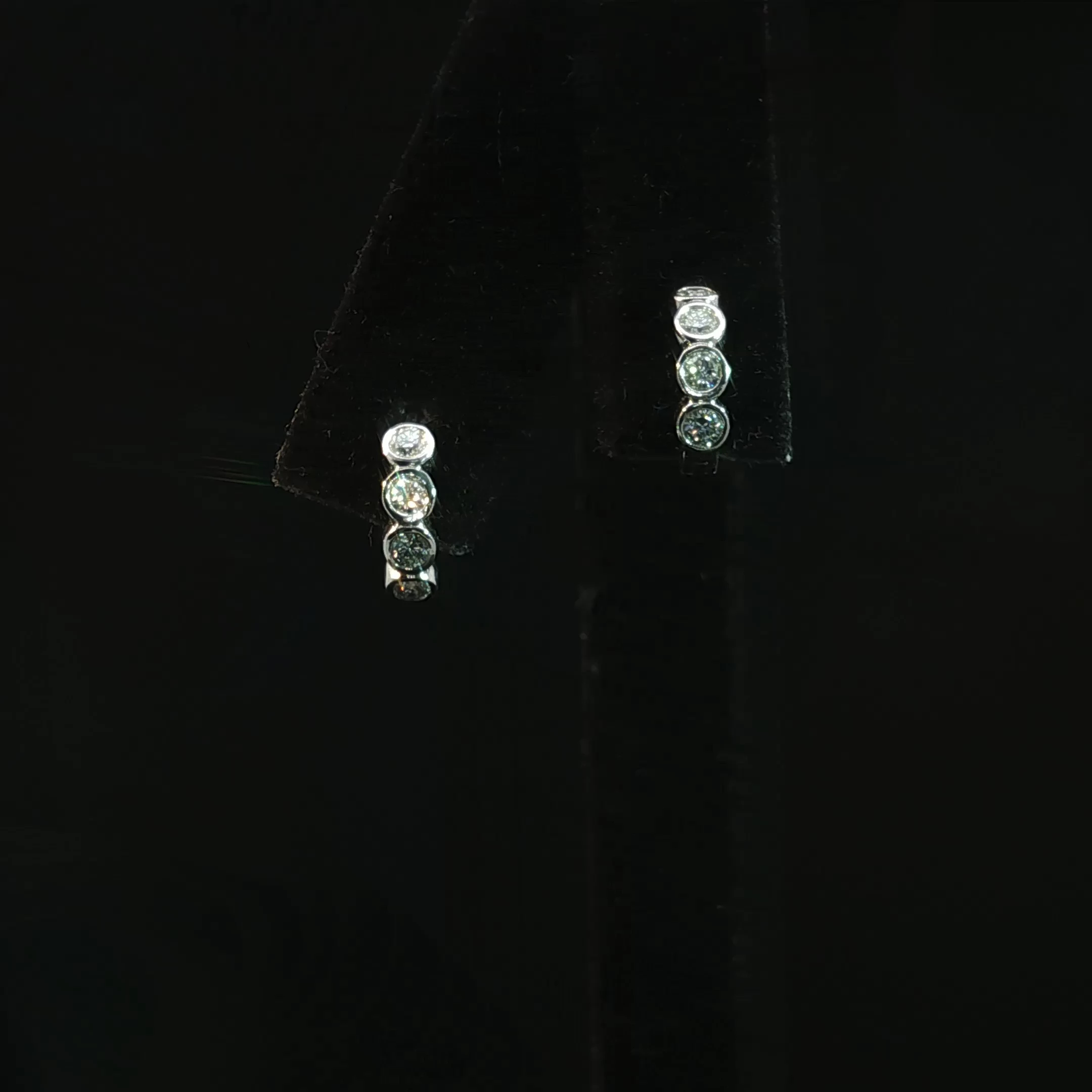 Round Bezel Set Lab-Grown Diamond Hoop Earrings with 0.33 CTW - Image 4