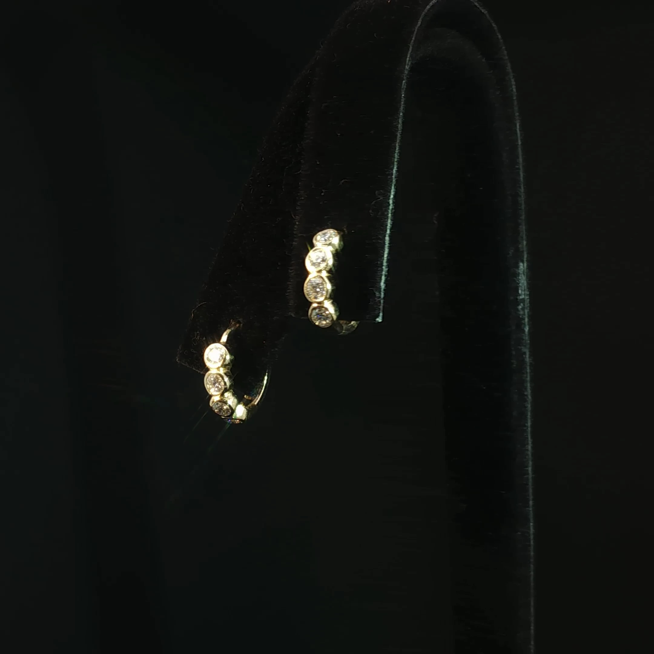 Round Bezel Set Lab Grown Diamond Stud Earrings with 0.33 CTW - Image 3