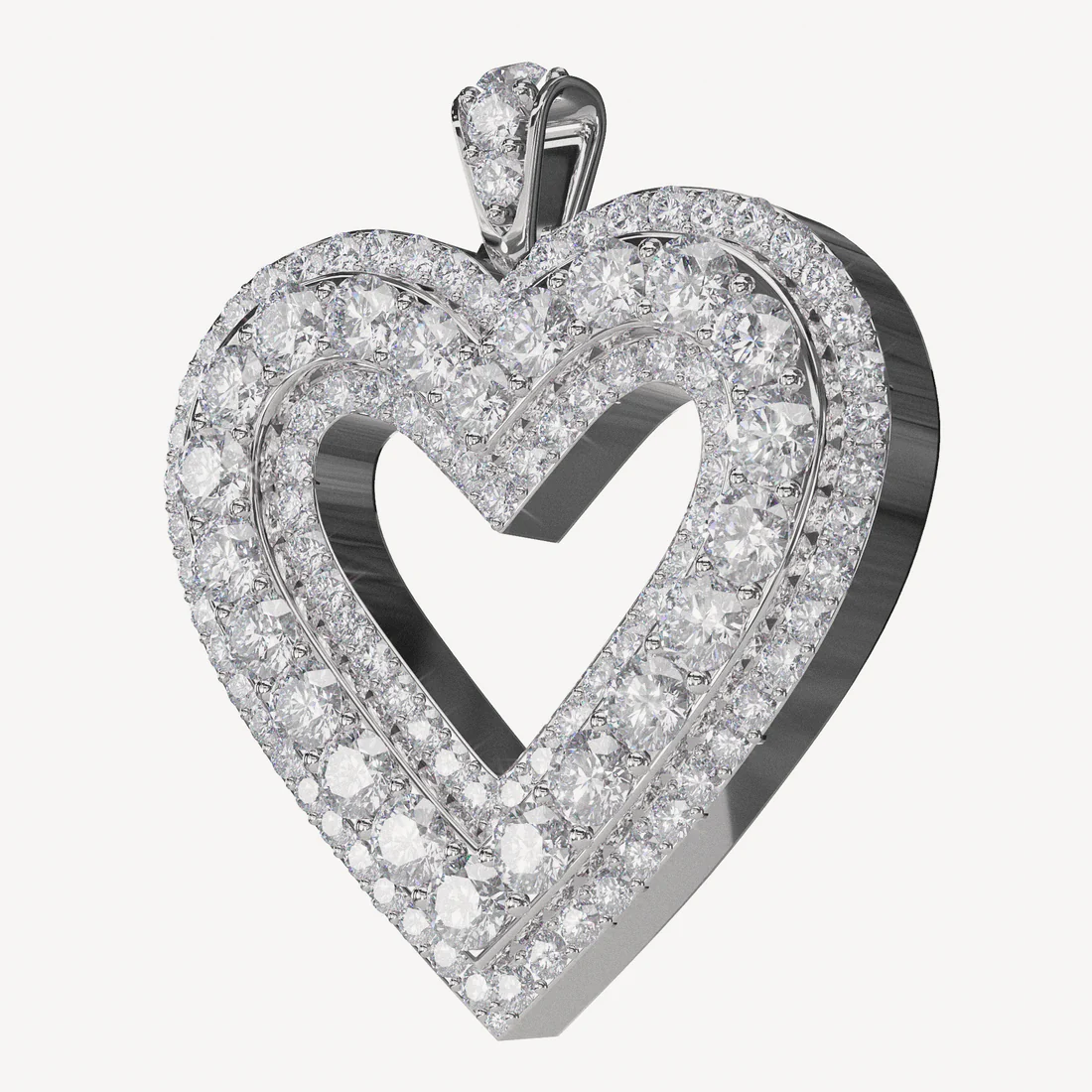 Lisbon Gold Diamond Heart Pendant - Image 3