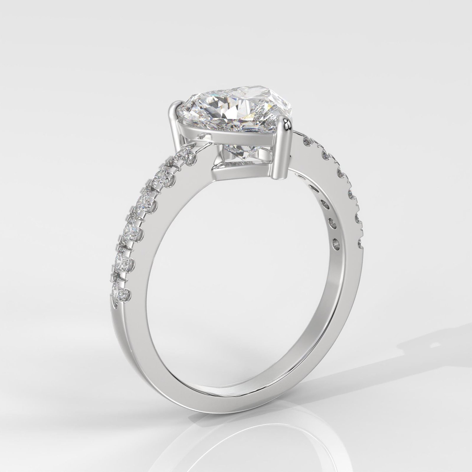 Heart Brilliant Cut Engagement Ring - Image 7