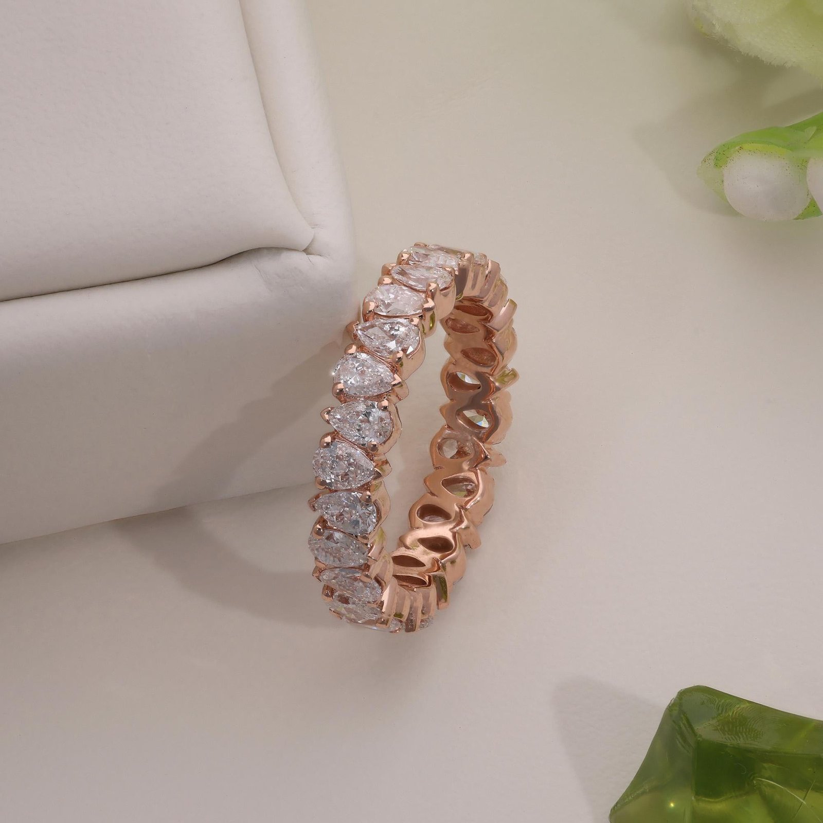 Rose Gold Pear Shape Eternity Band - Image 5