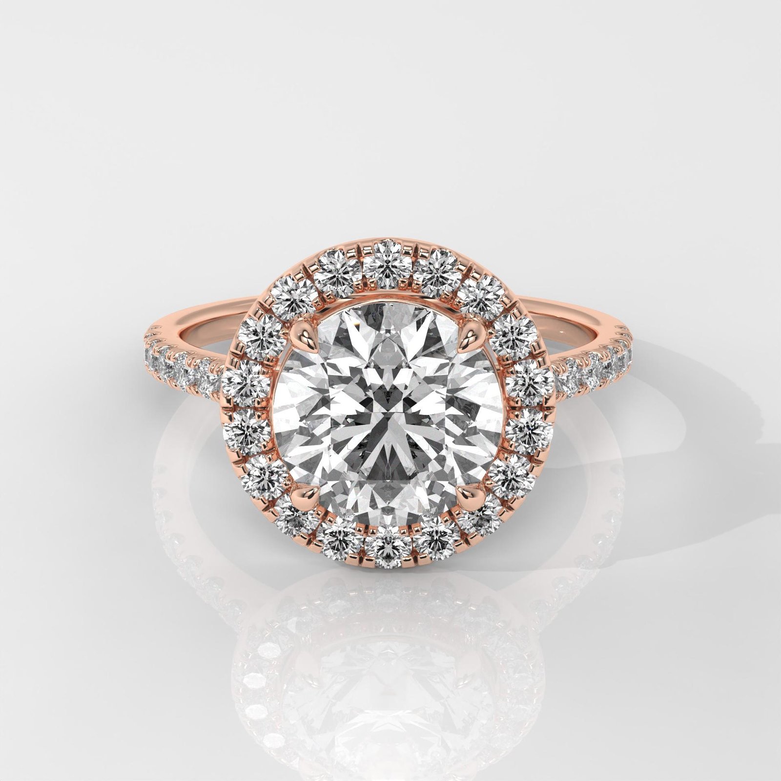 Round Halo IGI Certified Engagement Ring - Image 7