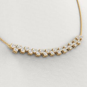 Round Cut Cluster Diamond Necklace