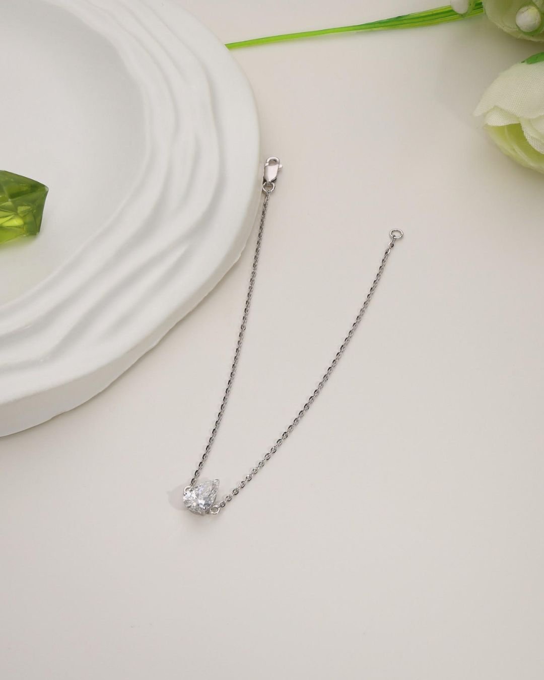 Pear Solitaire Bracelet - Image 4