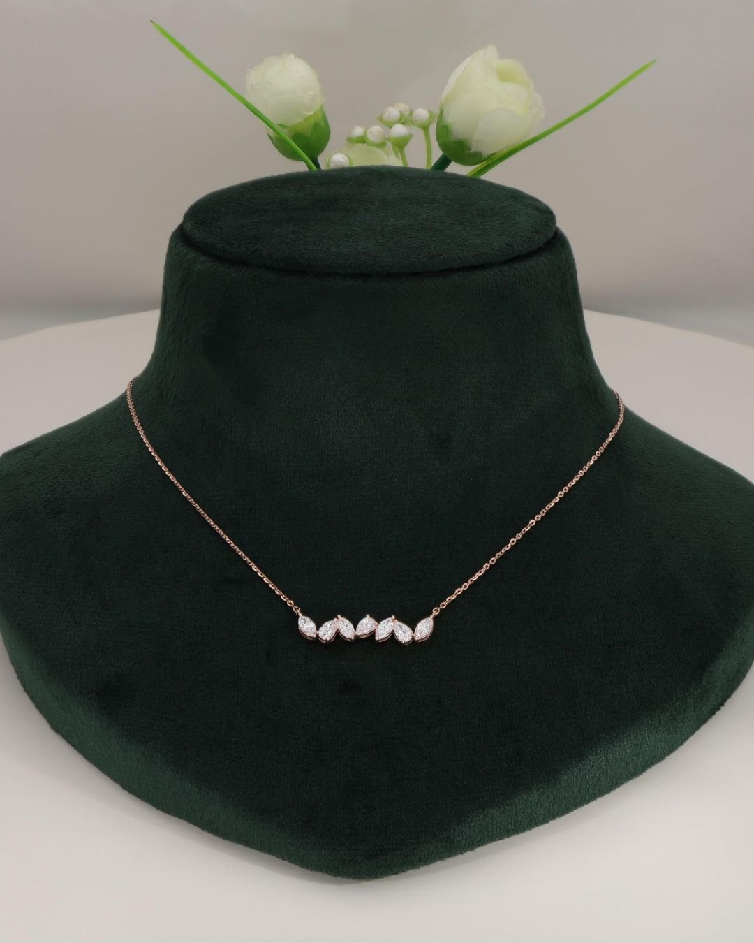 Pear & Marquise Lab Grown Diamond Cluster Necklace - Image 3