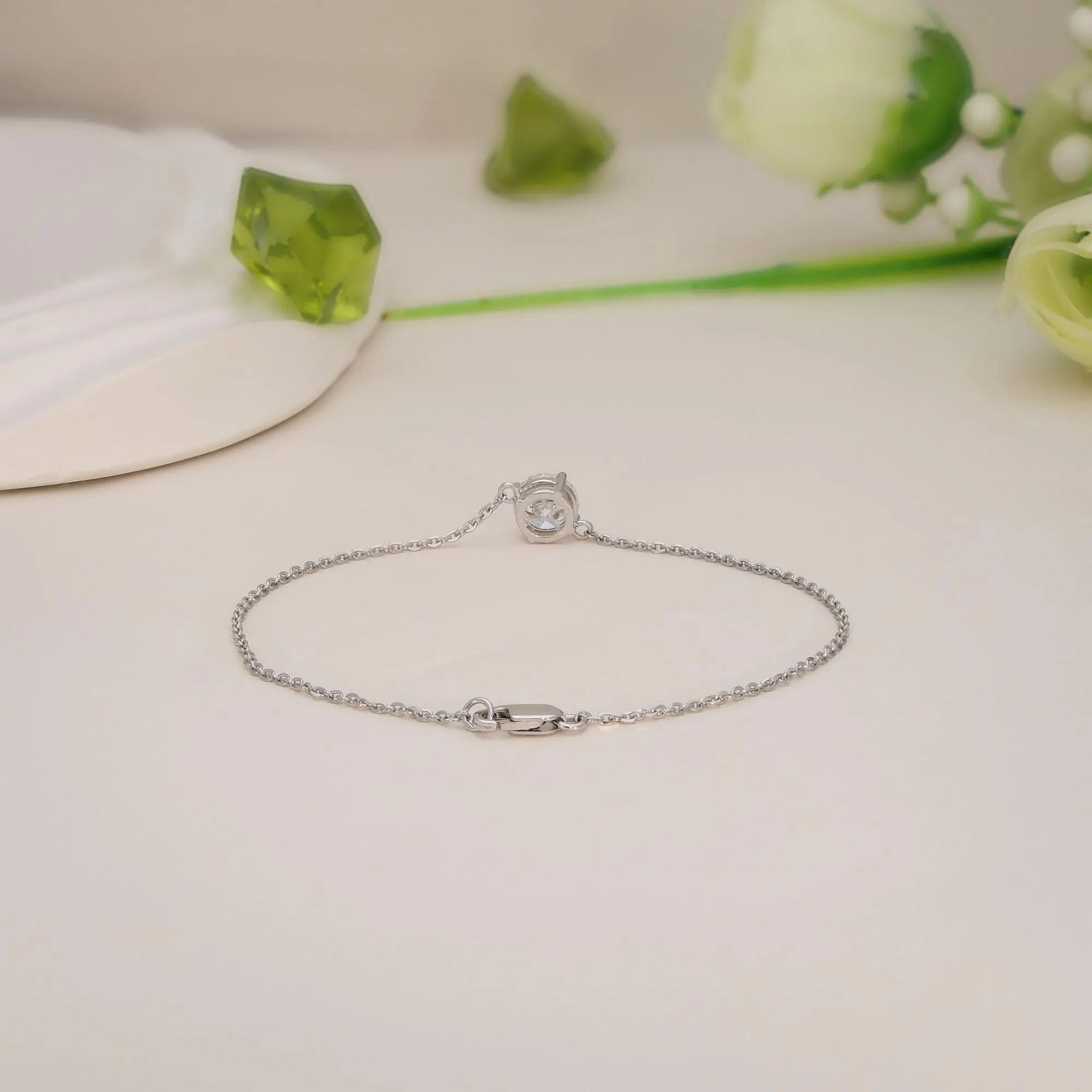 Round Solitaire Lab Grown Diamond Bracelet - Image 4