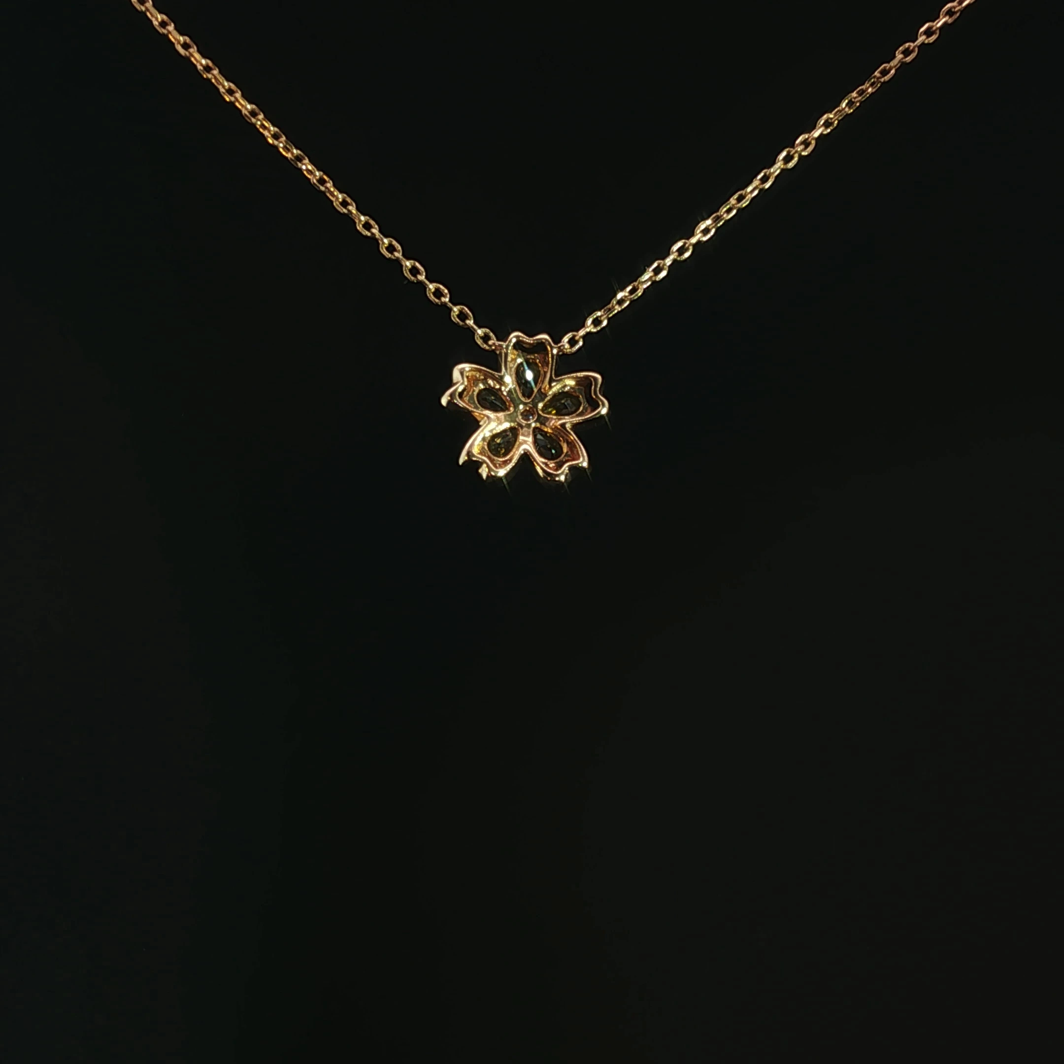 18K Gold Yellow Sapphire Flower Pendant Necklace - Image 2