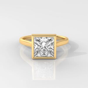 Princess Cut Bezel Engagement Ring