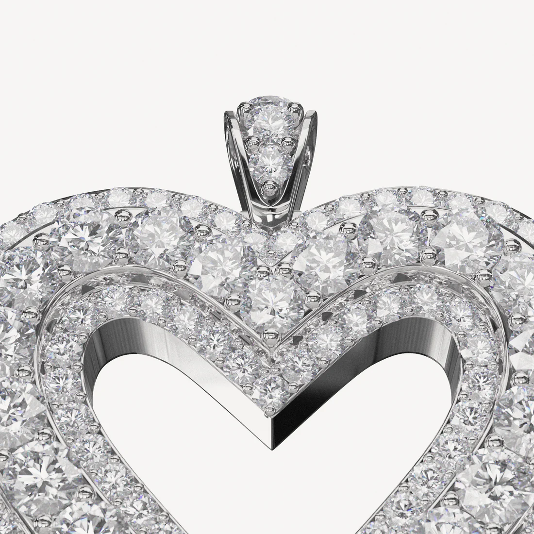 Lisbon Gold Diamond Heart Pendant - Image 2