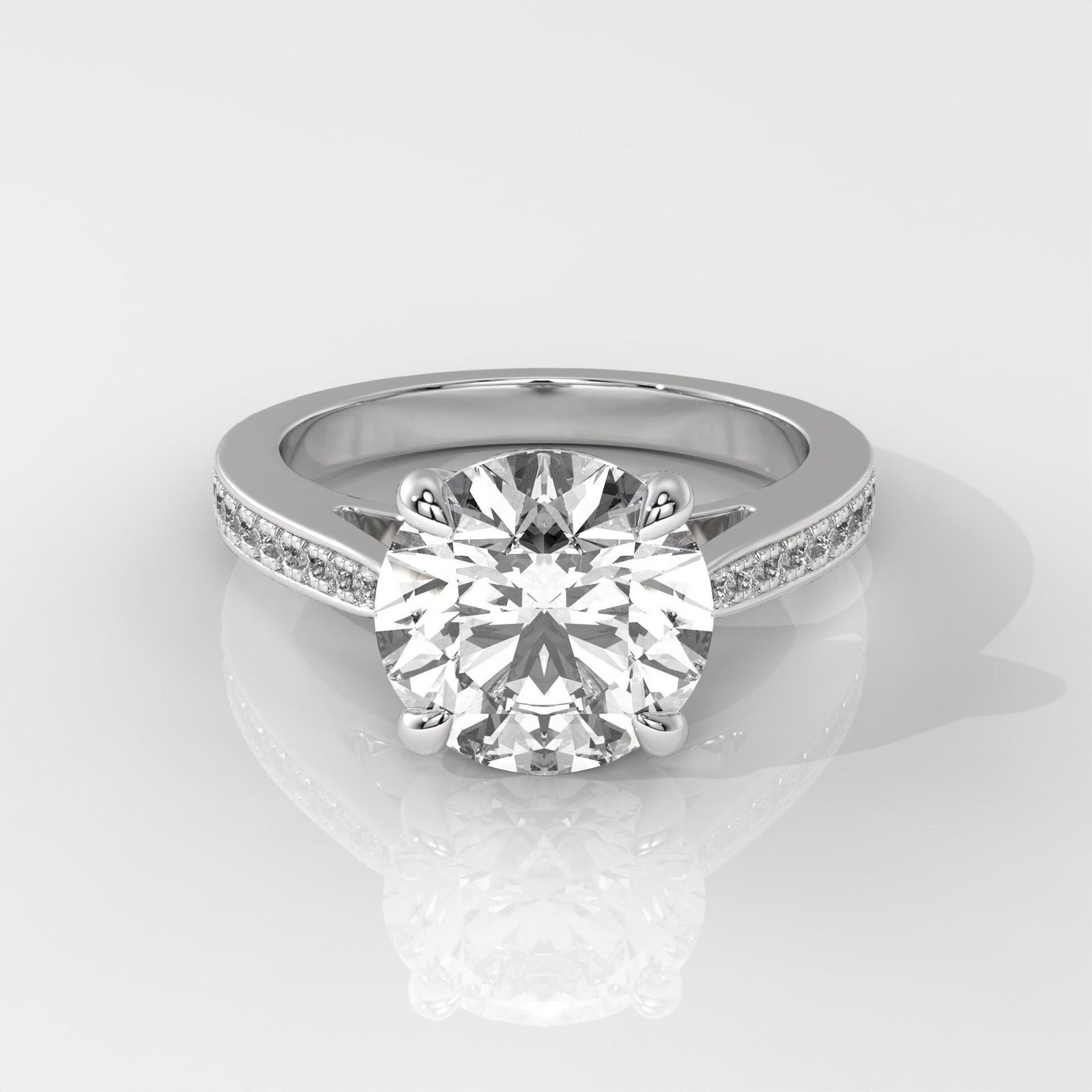 Round Brilliant Engagement Ring with Halo Setting - Image 4