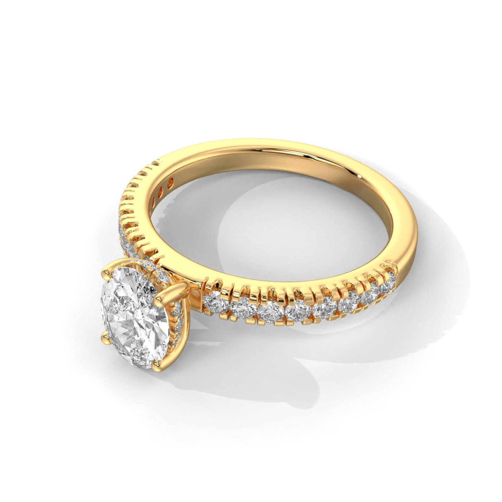 Oval Cut Hidden Halo Engagement Ring - Image 4