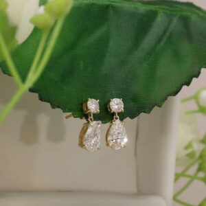 Pear Cut Dnagle Stud Earrings