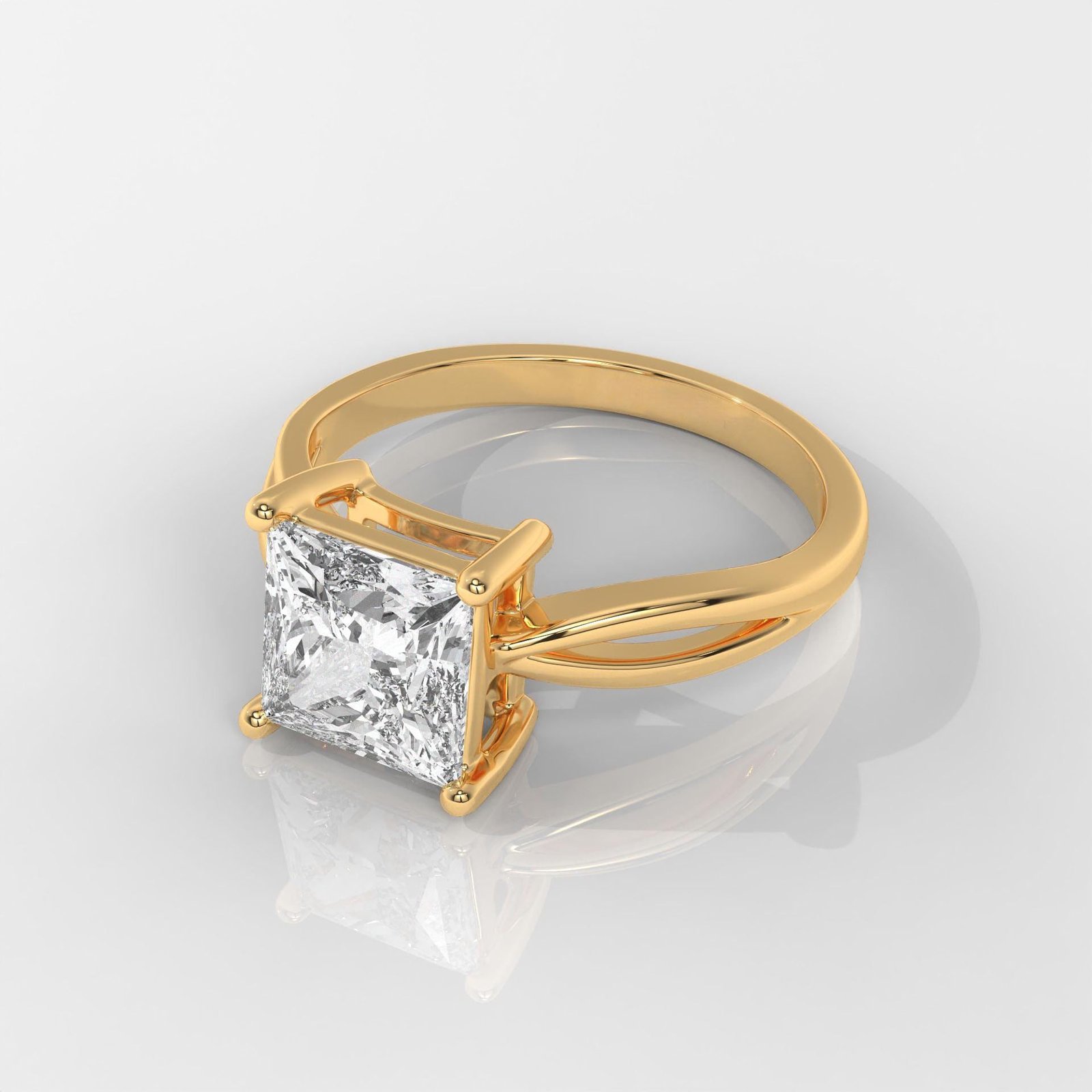 Princess Cut Engagement Ring with Infinity Band - Image 7