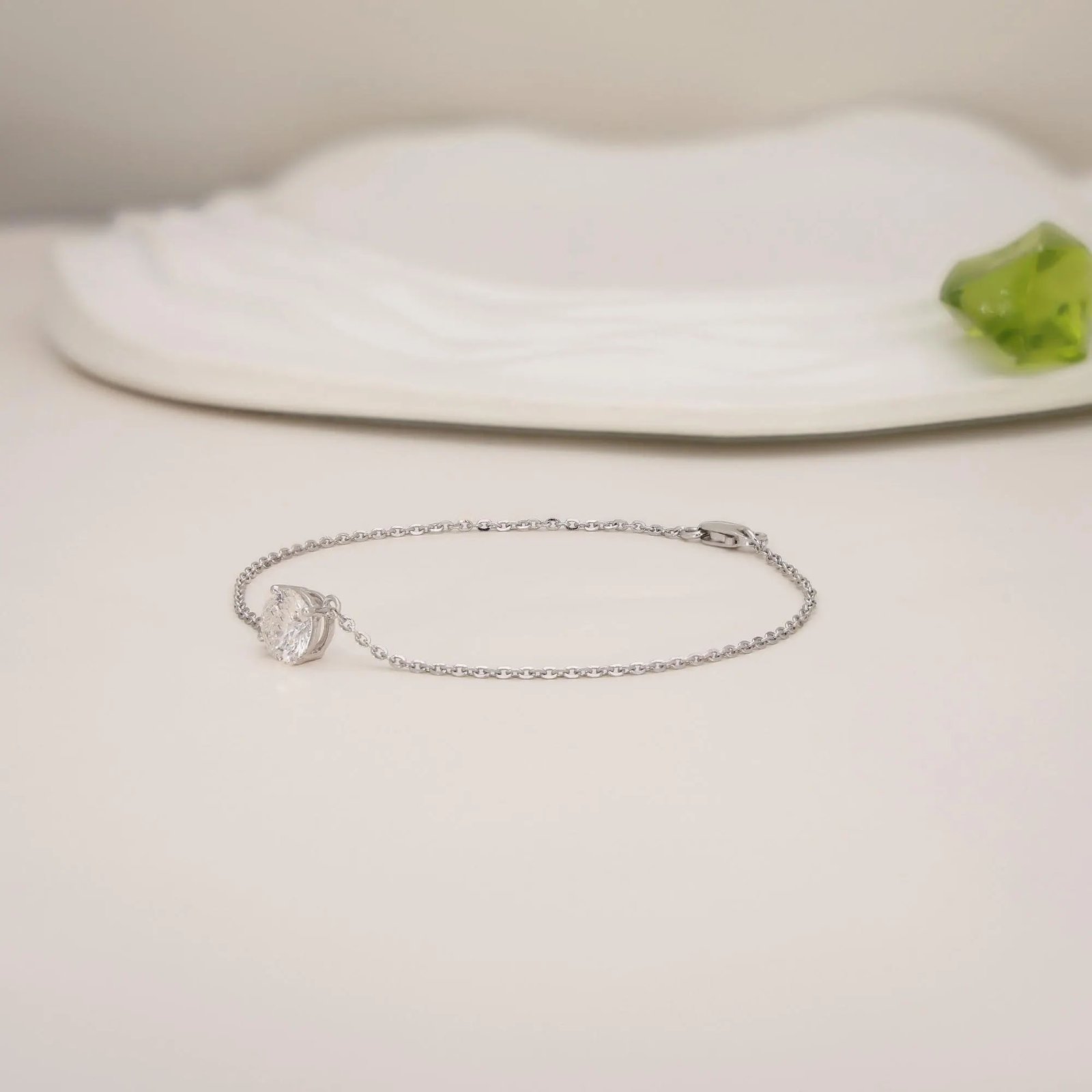 Round Solitaire Lab Grown Diamond Bracelet - Image 5
