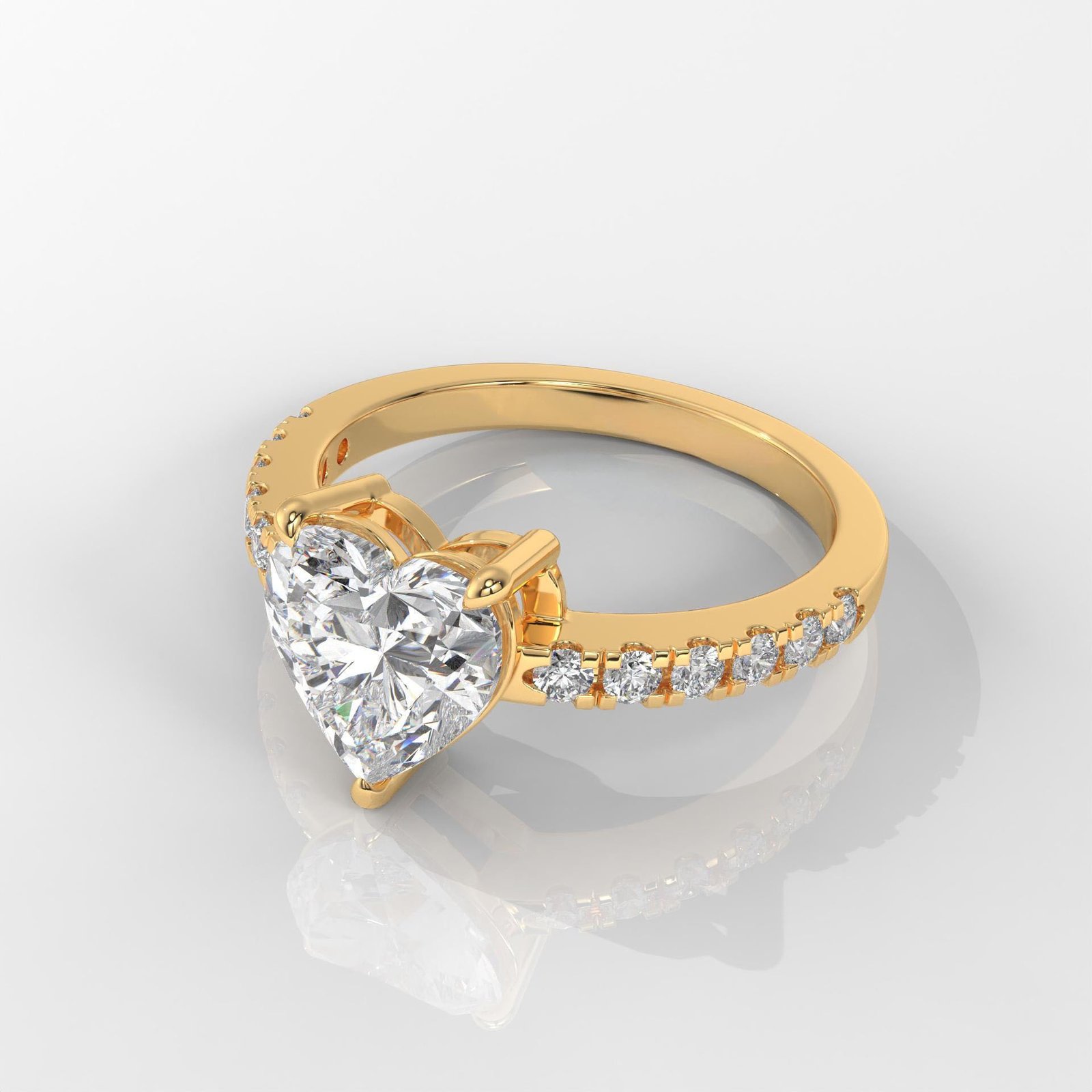 Heart Brilliant Cut Engagement Ring - Image 3
