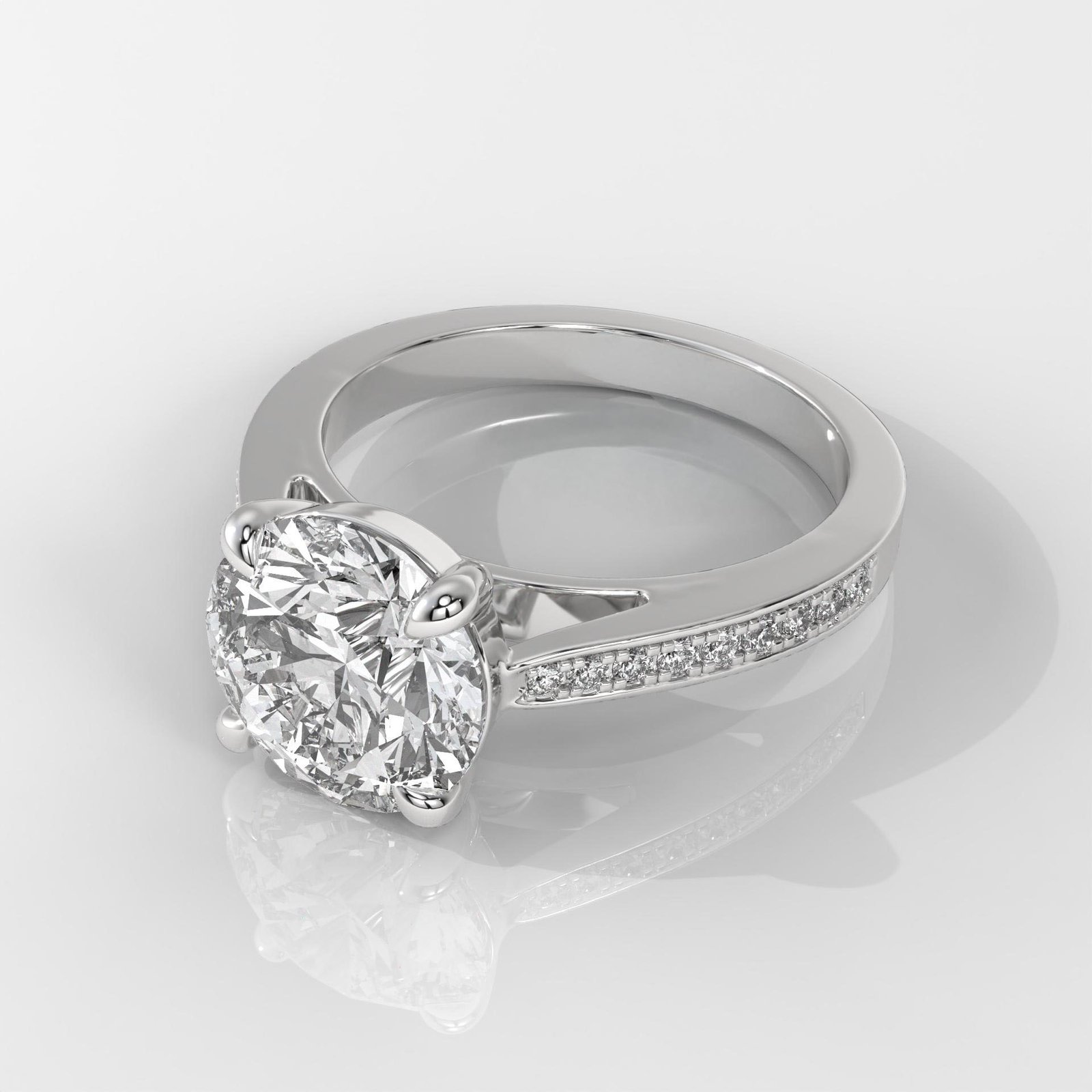 Round Brilliant Engagement Ring with Halo Setting - Image 5
