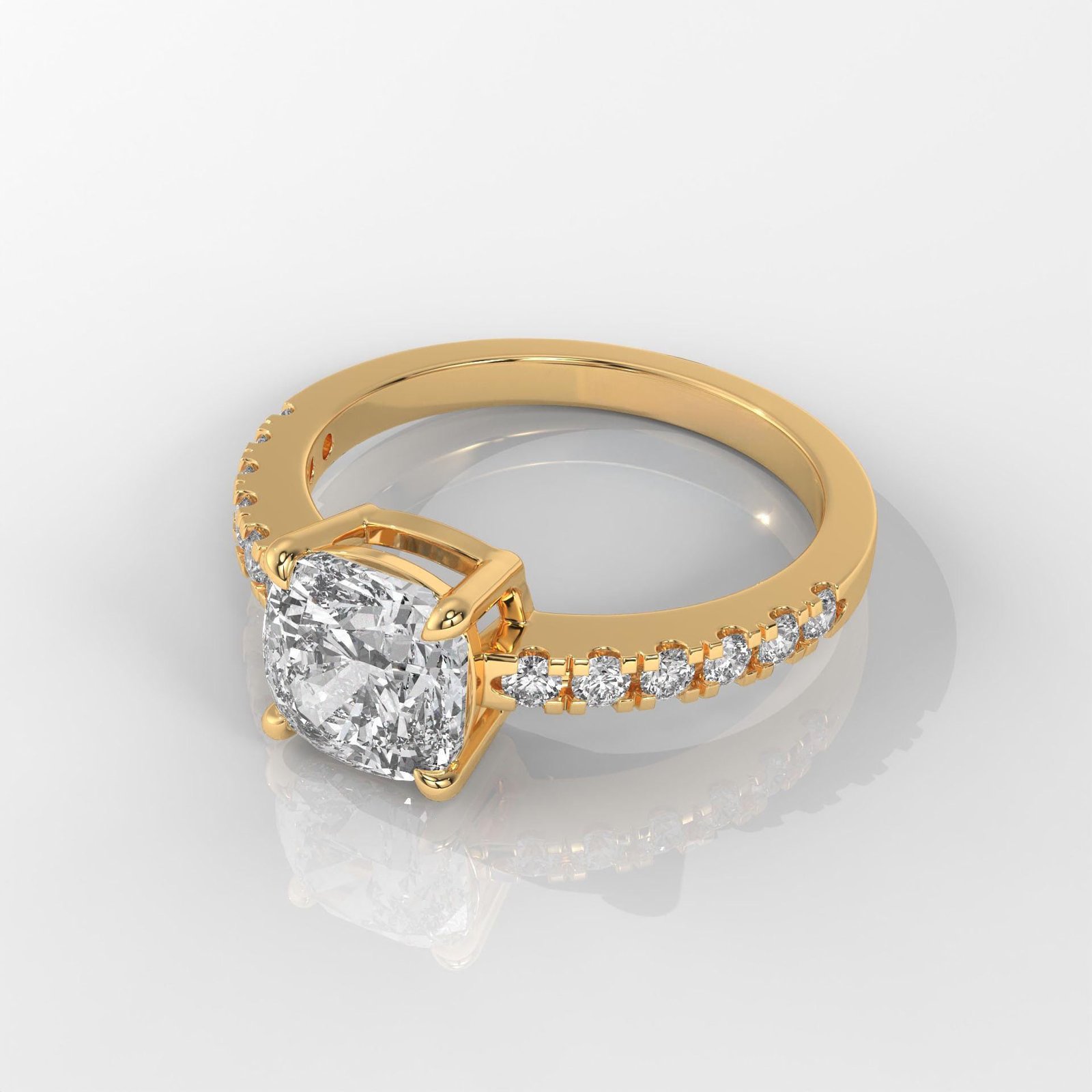 Square Cushion Cut Engagement Ring - Image 2