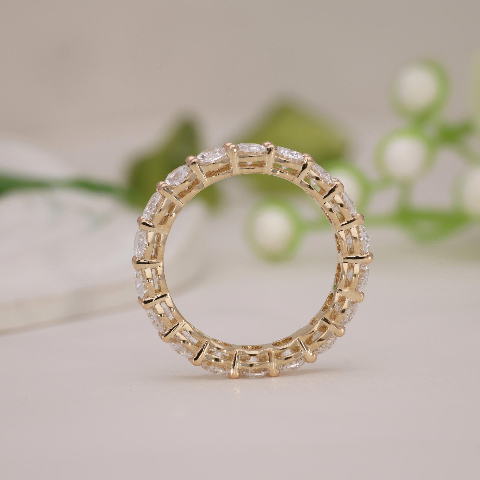 Yellow Gold Oval Shape Eternity Band - Image 5
