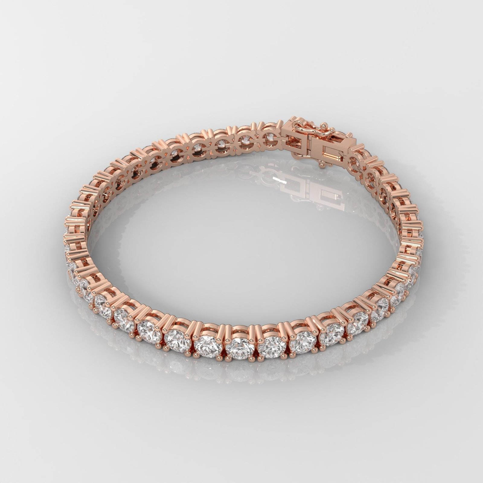 12CT Round Brilliant Cut Tennis Bracelet - Image 6