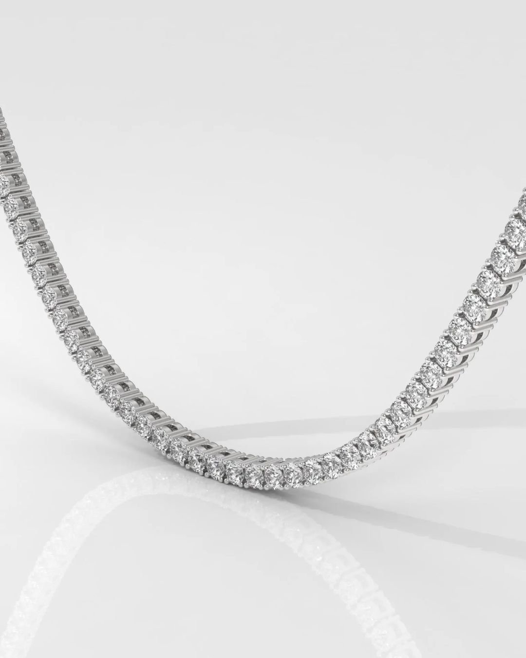 Round Brilliant Cut Tennis Necklace - Image 5