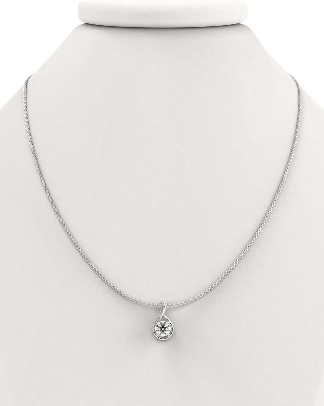 Twisted Round Lab Grown Diamond Solitaire Pendant - Image 6