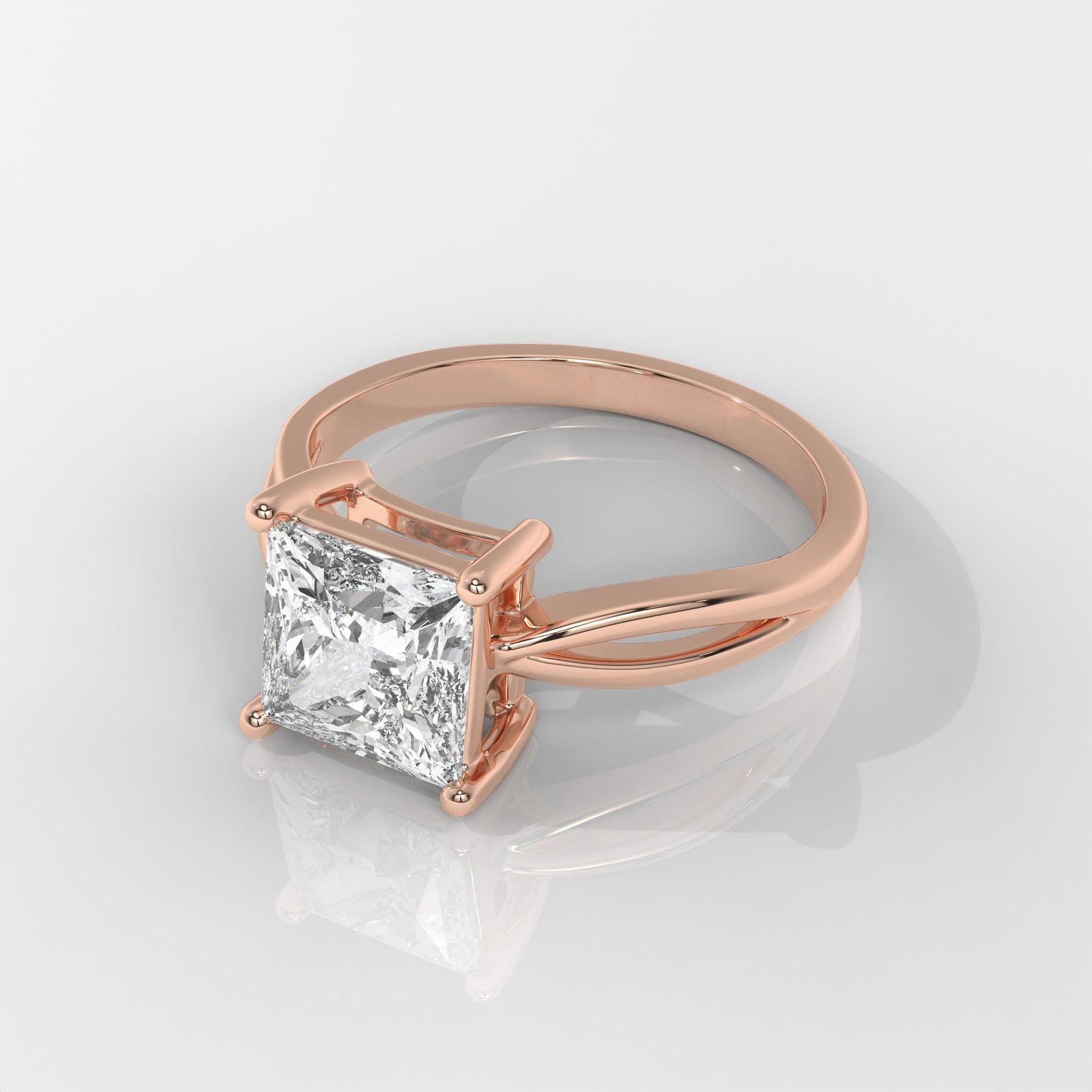 Princess Cut Engagement Ring with Infinity Band - Image 6