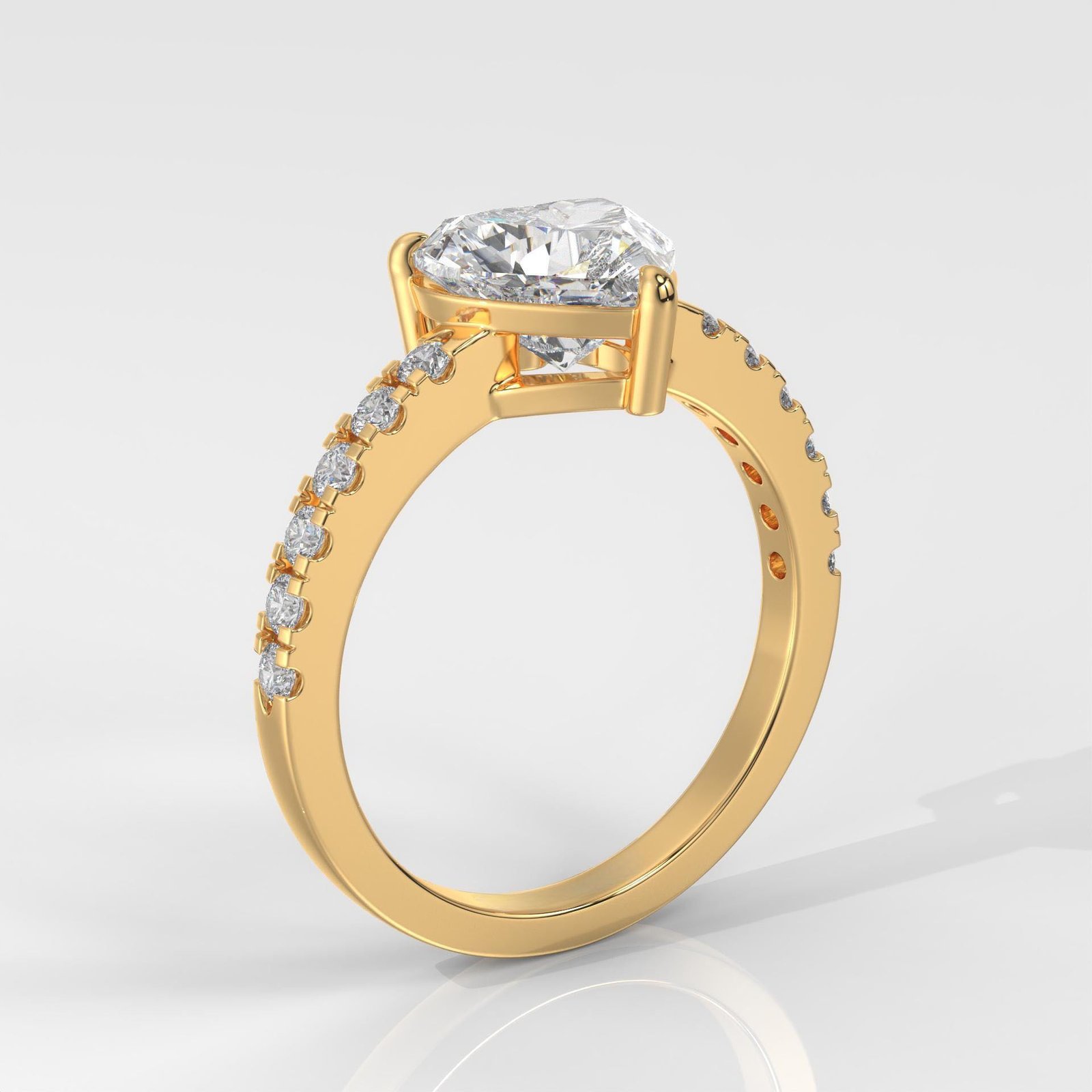 Heart Brilliant Cut Engagement Ring - Image 4