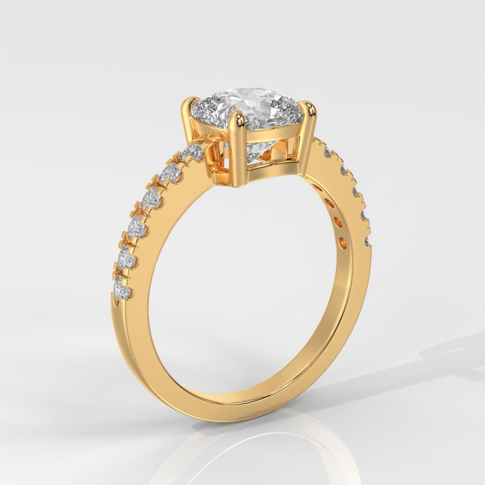 Square Cushion Cut Engagement Ring - Image 3