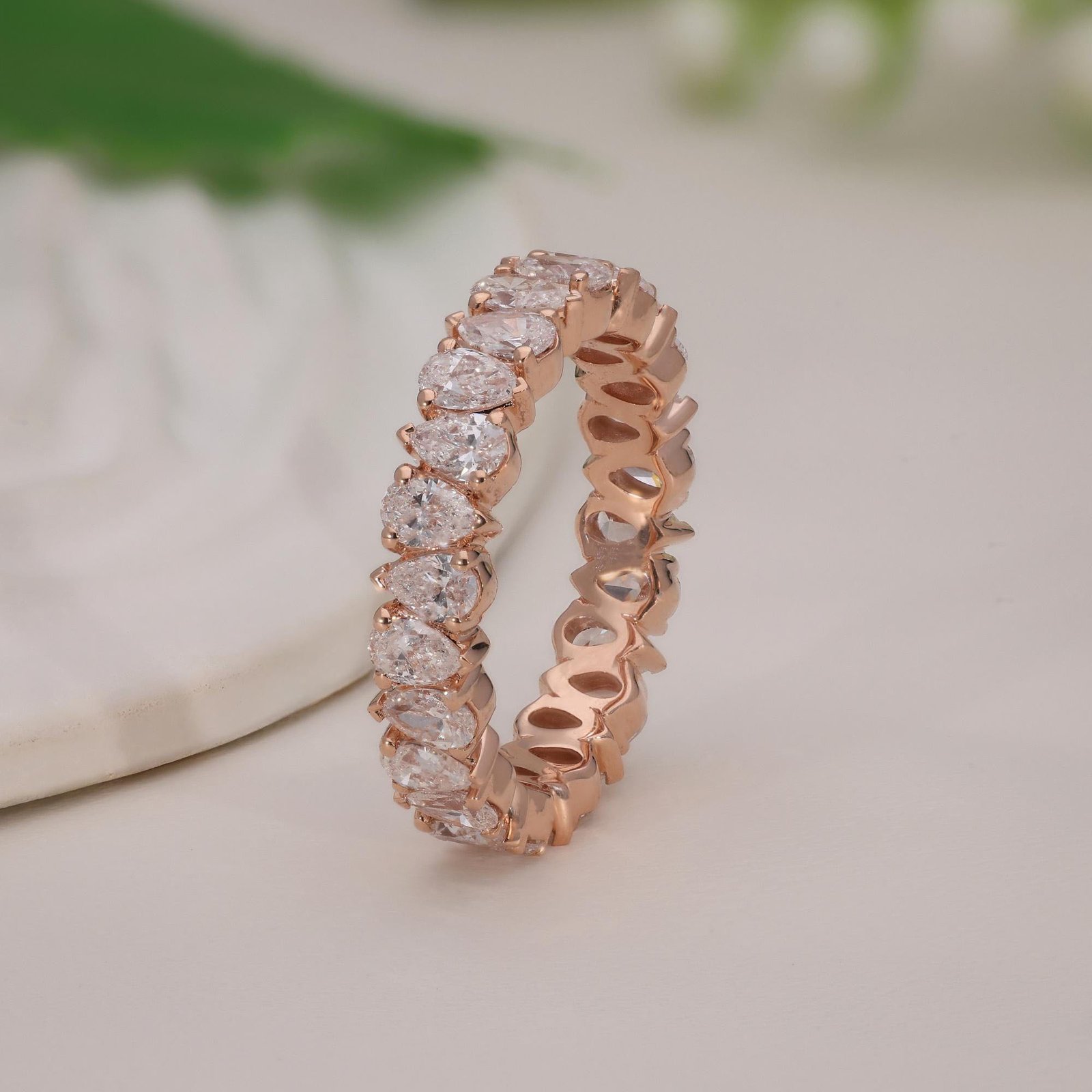 Rose Gold Pear Shape Eternity Band - Image 2