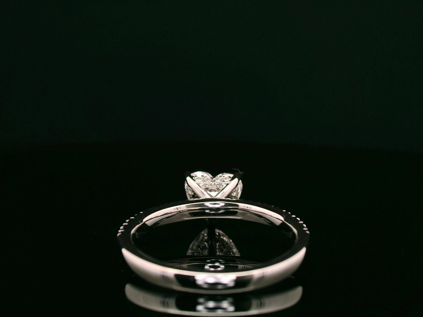 Heart-Shaped Diamond Hidden Halo Engagement Ring - Image 7